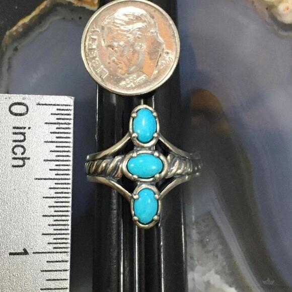 Carolyn Pollack Sterling 3 Sleeping Beauty Turquoise Decorated Ring For Women - Picture 9 of 10